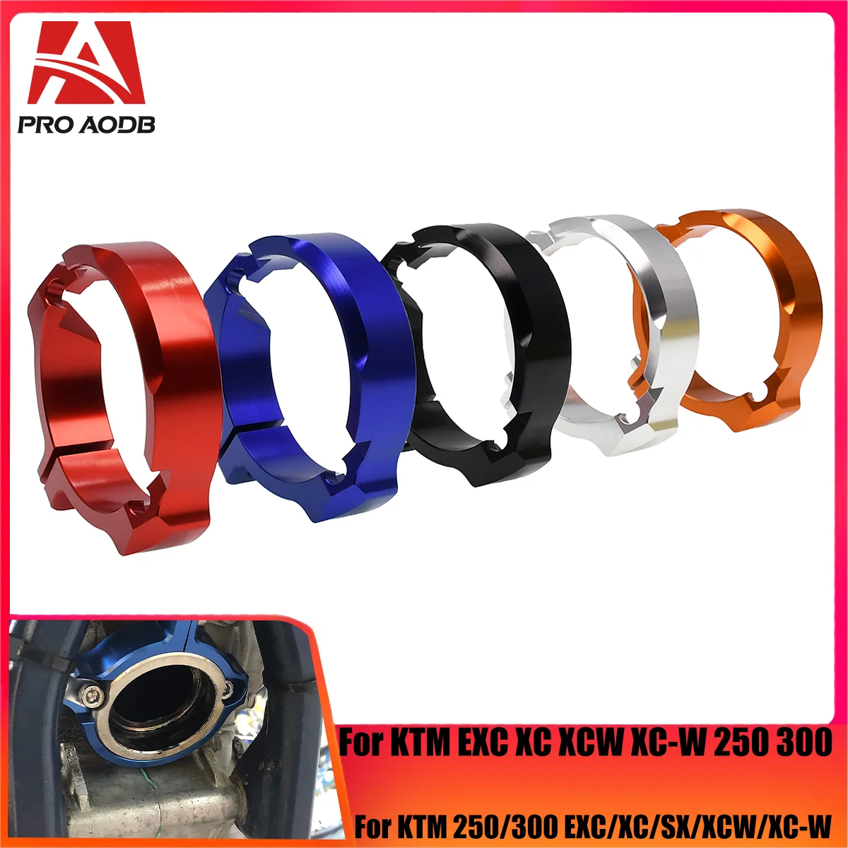 

Motorcycle Exhaust Muffler Pipe Clamp Flange Guard For 2023 KTM EXC XC-W 300 250 TPi Husqvarna TE300i TE250i GasGas EC300 EC250