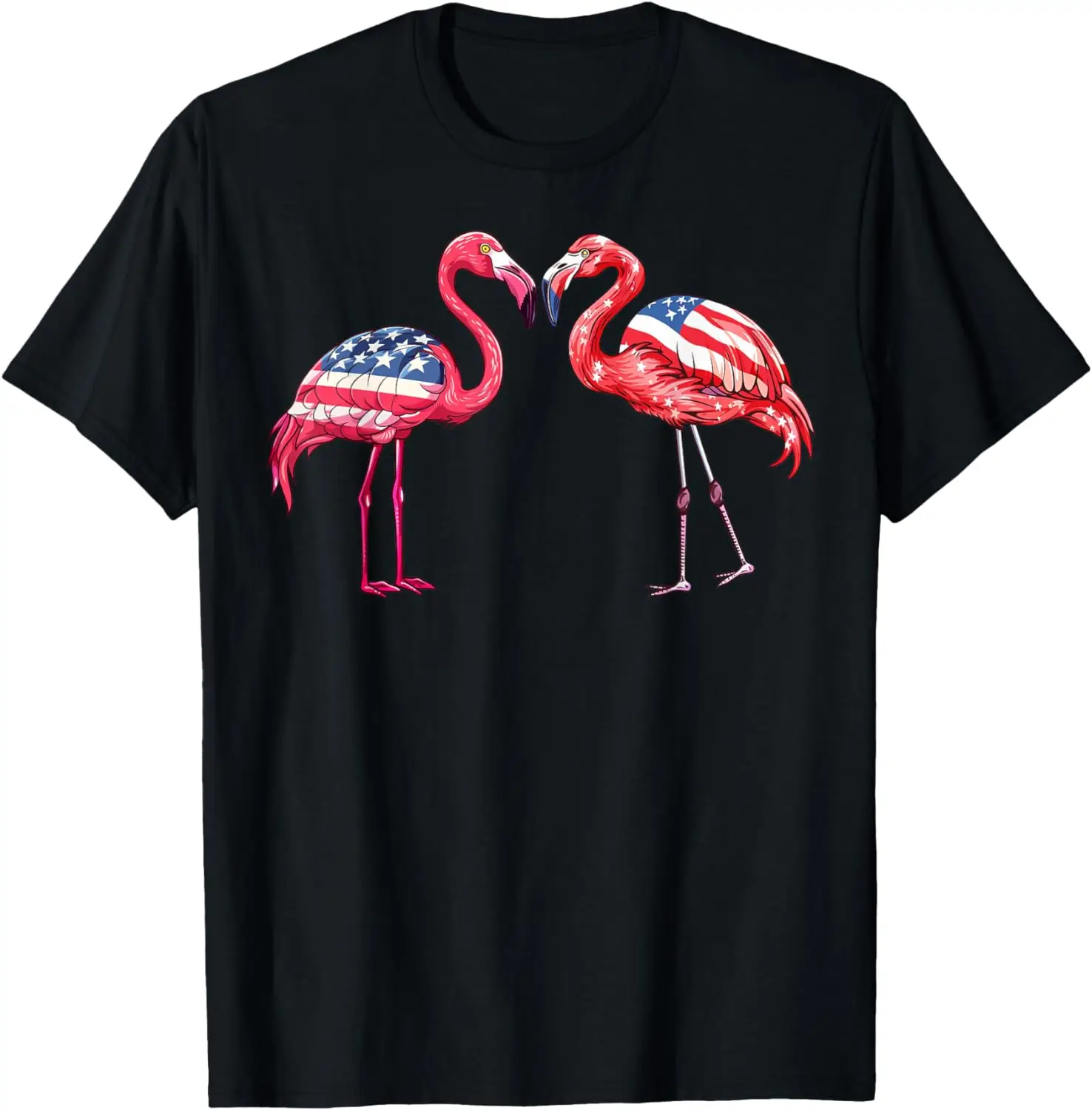 

Flamingos American Flag 4th of July Flamingos Gifts Women T-Shirt