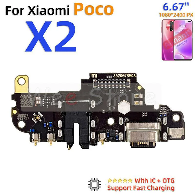 USB Dock Charging Charger Board Port Flex Cable For Xiaomi Poco F1 F2 F3 F4 M2 M3 M4 X2 X3 X4 Pro 4G 5G Phone Parts