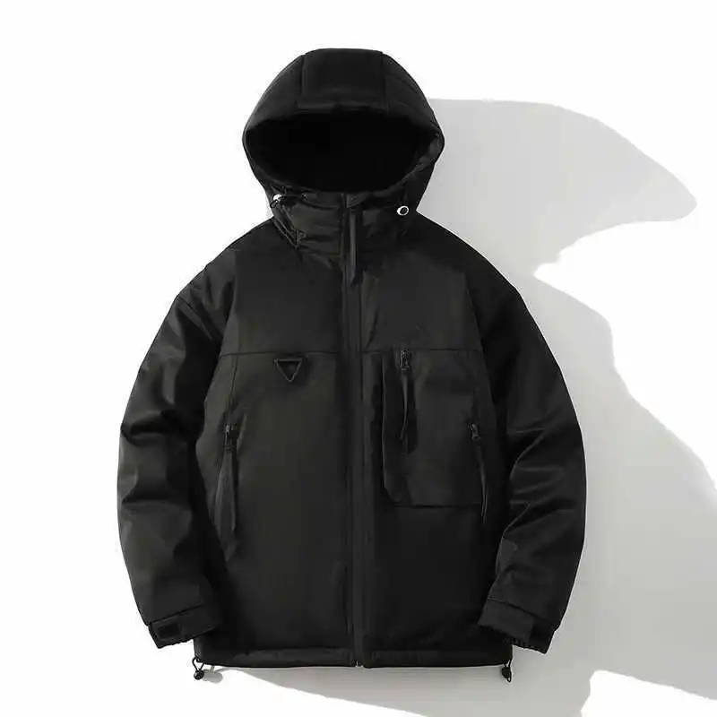 

Мужская куртка-карго, осенняя утепленная ветрозащитная водонепроницаемая мужская куртка-пуховик с длинными рукавами и капюшоном, спортивная мужская верхняя одежда на открытом воздухе