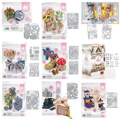 Metal Cutting Dies Box Enchanted Dwellings Christmas Treat Gift Boxes Festive Book Nook Die Cuts DIY Scrapbooking Crafts Decor