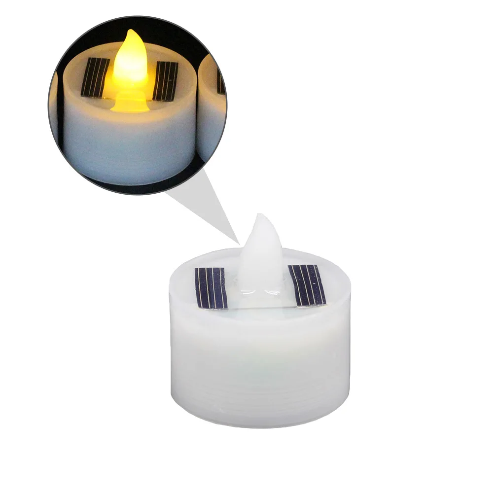 

6pcs Waterproof LED Electronic Candles Solar Decorative Lights for Birthday Wedding Home Restaurant Cafe Bar Flameless Eco