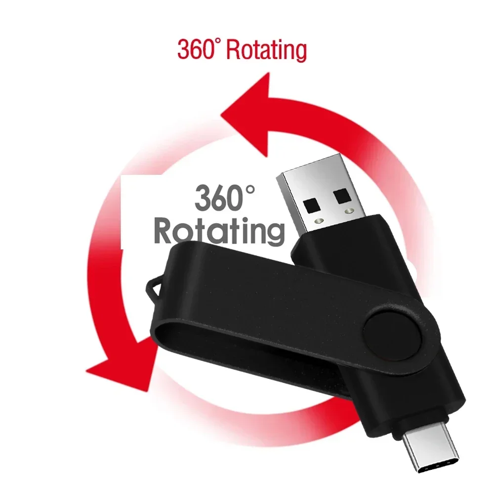 USB-флеш-накопитель 2-в-1, 128 ГБ, 64 ГБ, 32 ГБ