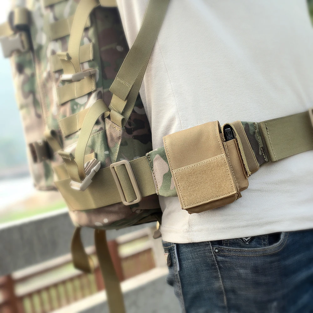 Nylon Waist Bag Belt Holder Multifunctional Mini Belt Small Pouch Durable Smartphone Strap Pack with Buttons for Outdoor Camping