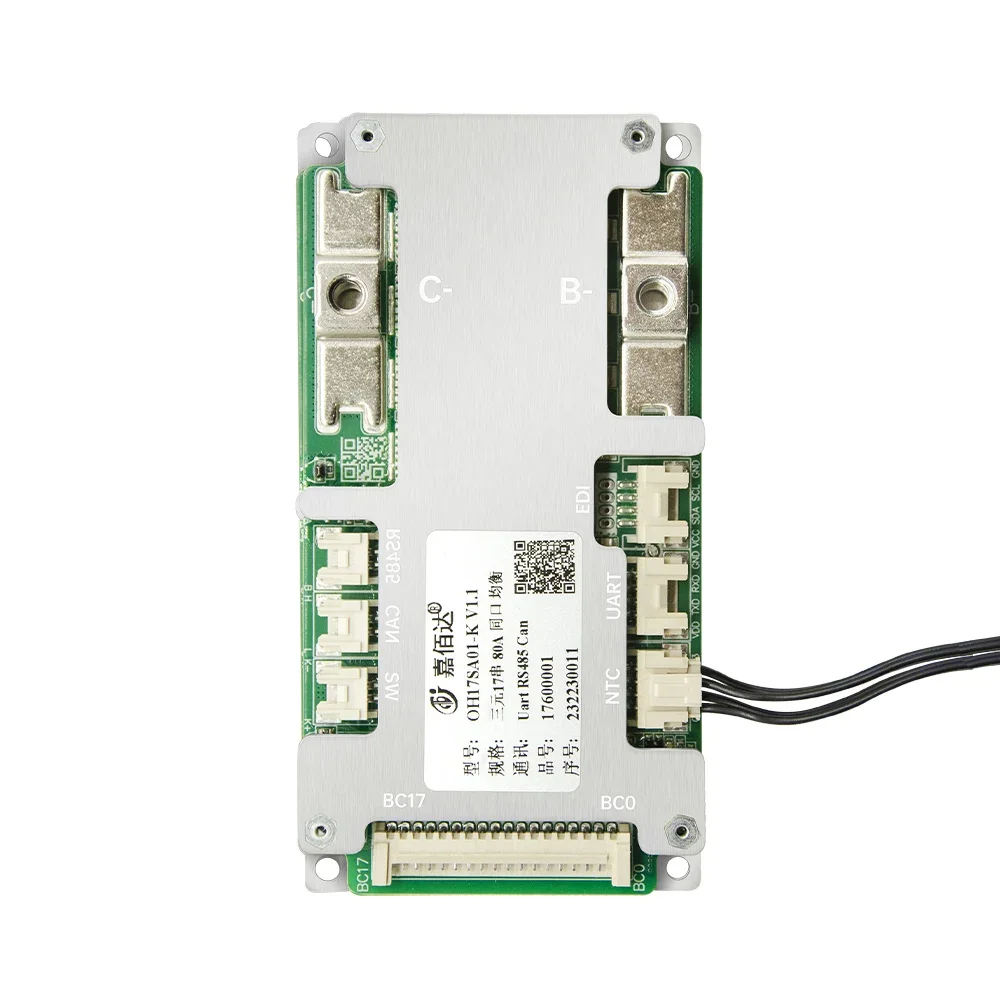 

JBD 7S–17S LiFePo4 Smart BMS 40A-120A 16S 48V Литиевая батарея BT Система управления через приложение с функцией UART RS485 CAN JR