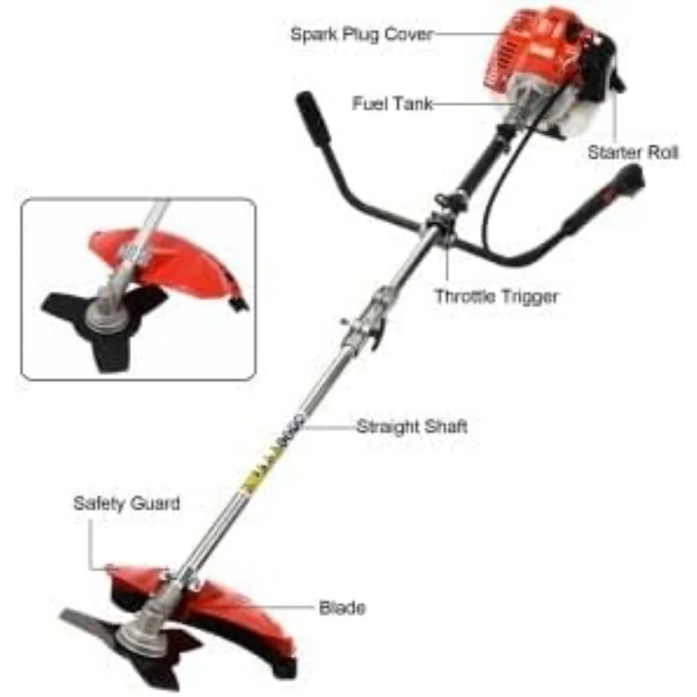 ガス式多機能2-in-1ストリングトリマー、2.2KWの出力と8500 RPMで最大限の雑草抑制と速度を実現