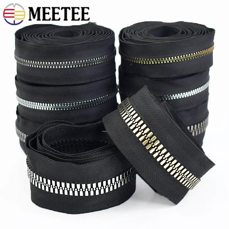 1/2/3/4/5M 3# 5# 8# 10# 15# Resin Zipper Tapes Continuous Zippers Roll for Sewing Bag Jacket Tent Large Zip Closures Repair Kit