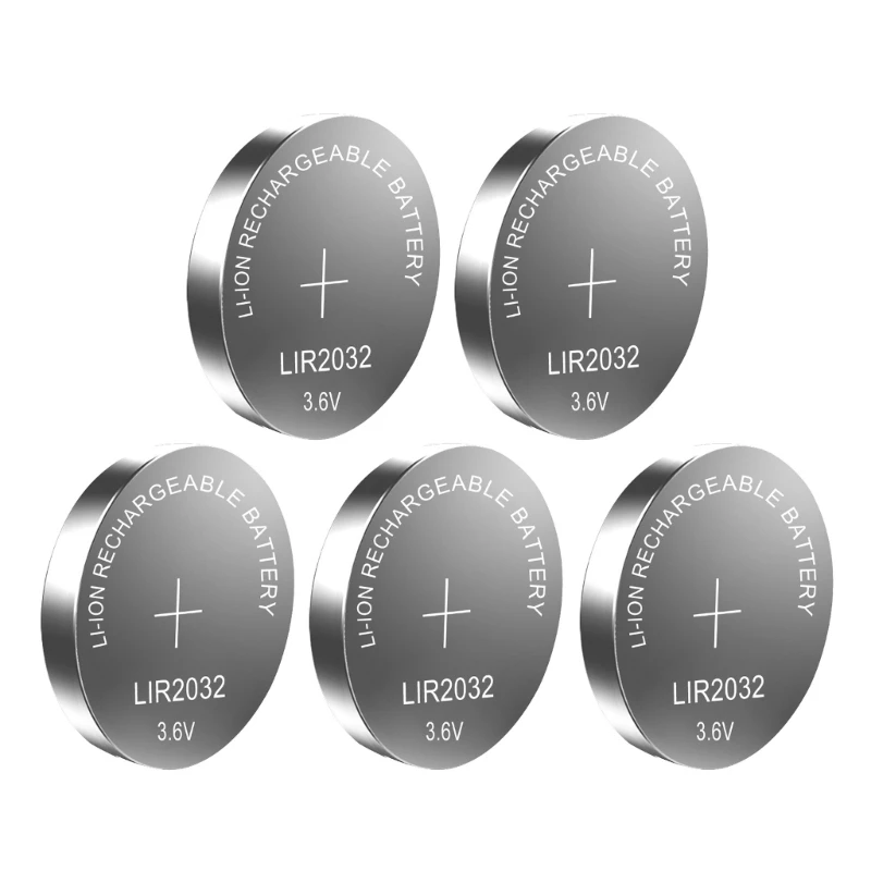 Button Cell Batteries 3.6V 40mAh LIR2032 LIR 2032 Coin Cells for Remote Devices