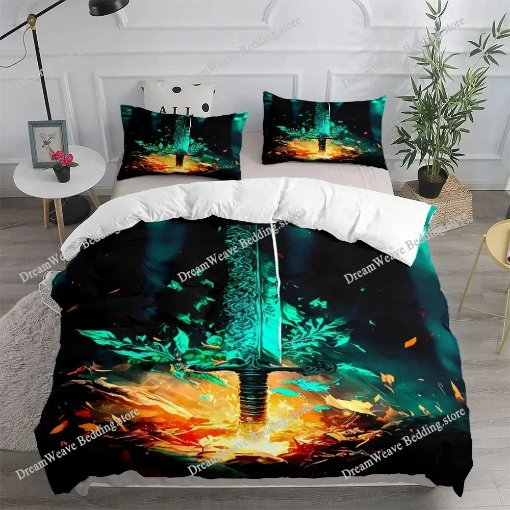 

3D Print Anime Sword Art Duvet Cover Set UK Single Double King US Twin Full Queen Size Fashion Bedding Set Home Textileextile