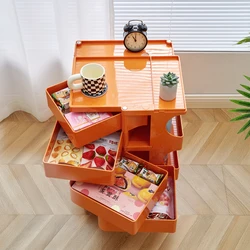 Nordic Multi-storey Coffee Tables Mobile Living Room Sofa Side Table Cabinet Snack Storage Rack Bedroom Bedside Tables Furniture