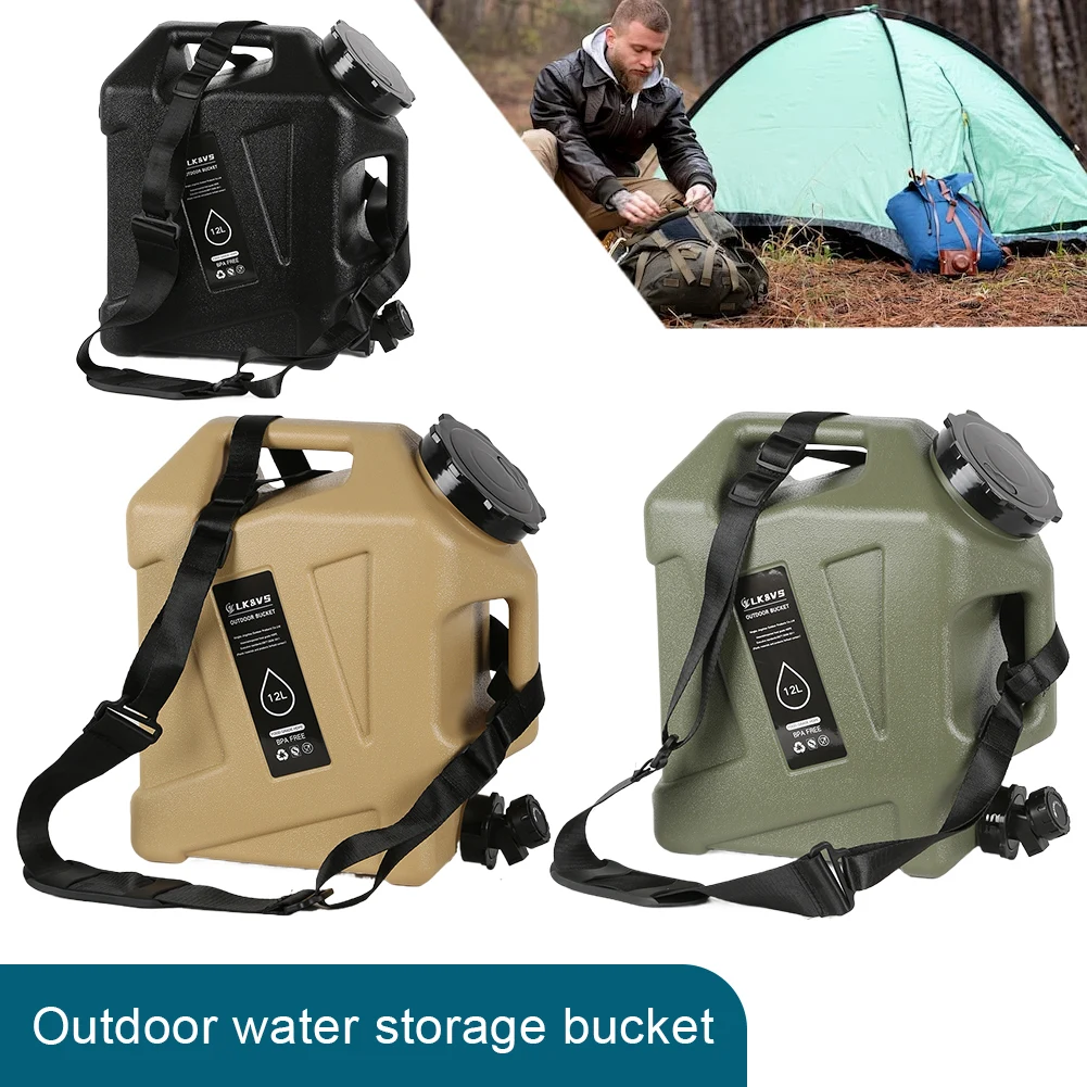 

12L Water Container No Leakage Emergency Water Tank with Spigot BPA Free Camping Water Jug for Camping Hiking Emergency