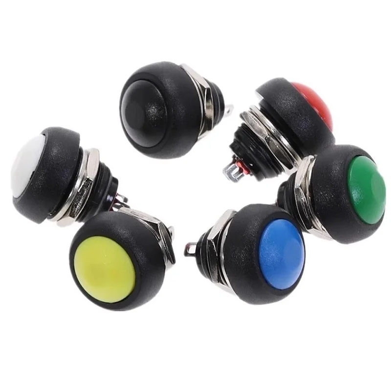 5/20/100PCS Mini Round Push Button Switch,PBS-33A Self-Locking/33B Self-reset 12mm,3A250VAC/1A125VAC Electrical Equipment 2Pin