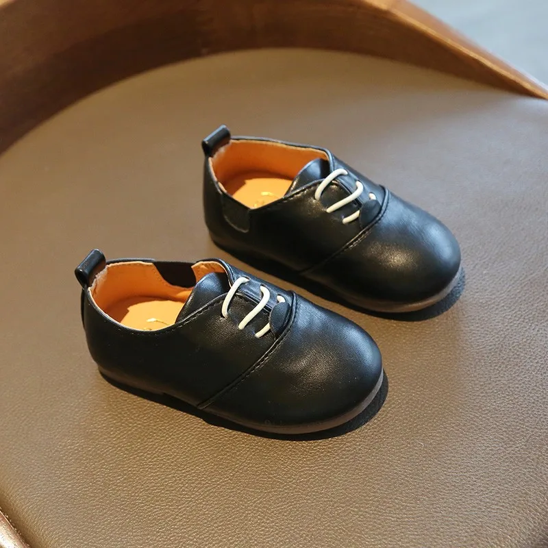 حذاء جلد كاجوال للأطفال ، أبيض ، أسفل ناعم ، أسود ، بني ، أطفال ، انزلاقون ، فستان ، بنات ، أولاد #6