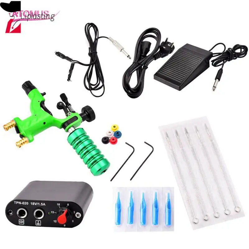 

Completed Exquisite Workmanship Tattoo Kit Equipment Tattoo Machine 5 Needles And Holders Tattoo Power Supply Set