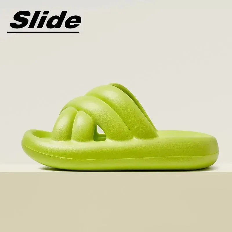 Women Thick Sole Slippers Men Summer Beach Slides Cloud Shoes Bathroom Anti-Slip Home Slipper Soft Sandals Fashion Flip-Flops