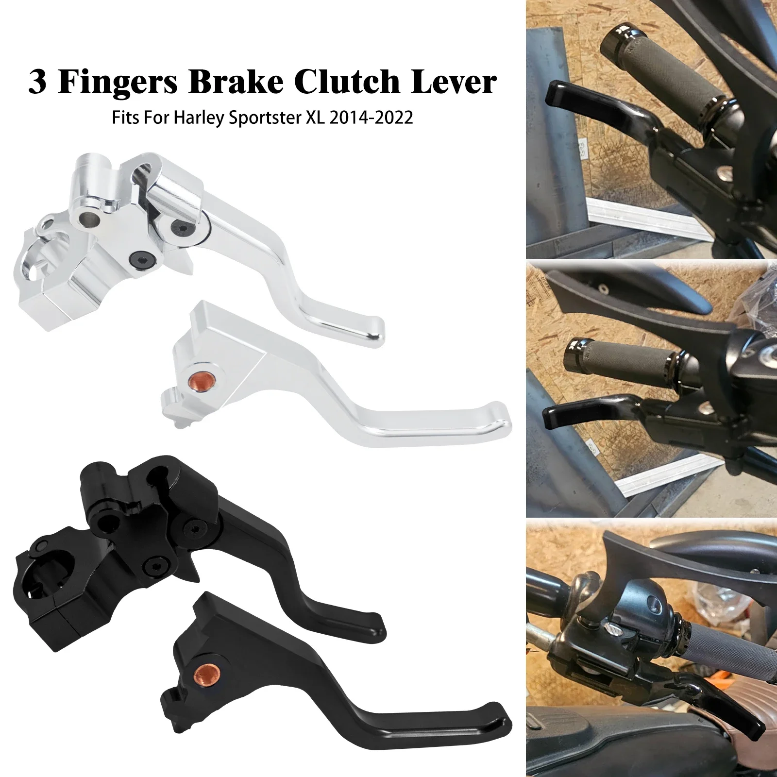 

Motorcycle Short Brake Clutch Levers 1'' 25mm Handbar Perch Levers For Harley Sportster XL 883 1200 72 48 Iron Super Low 14-2022