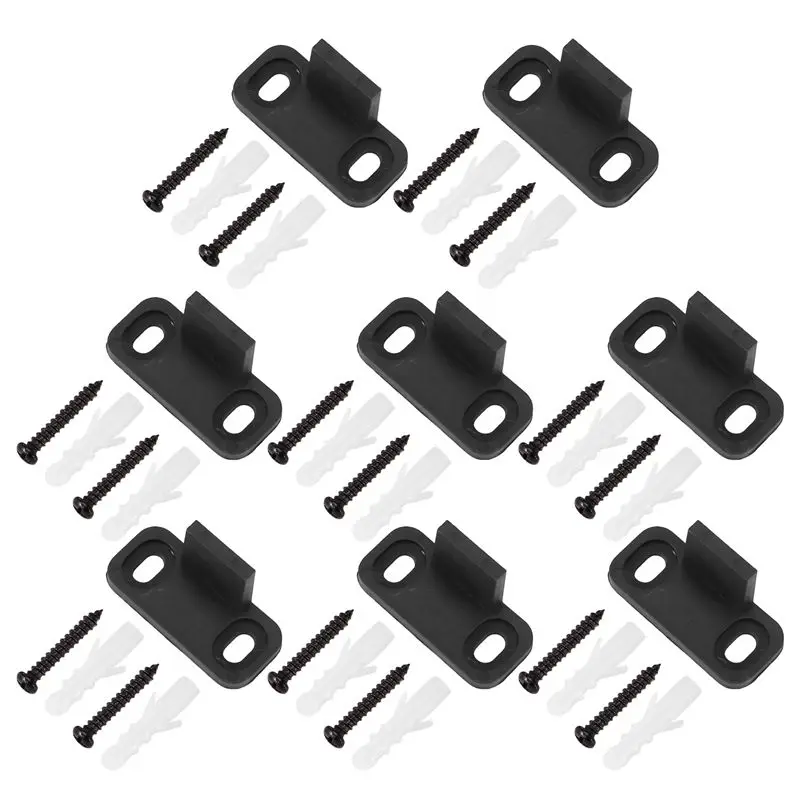 AEE6-8 Pieces Sliding Barn Door Floor Guides Closet Door Guides Hardware Plastic Simple Floor Wall Mounted Bottom Track Guide