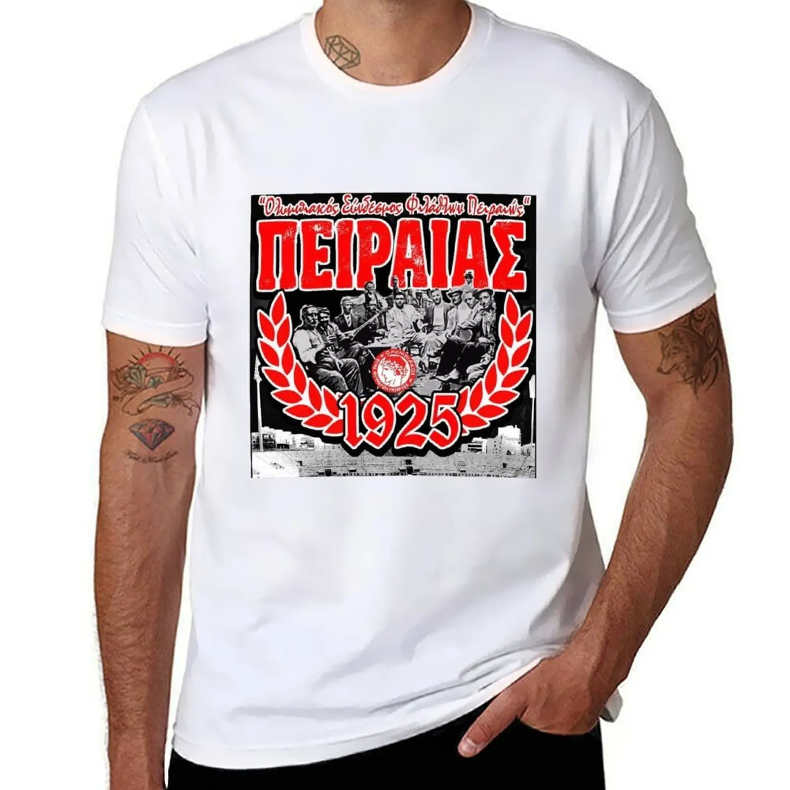 

Olympiakos Gate 7 Ultras T-Shirt men t shirt cotton 100% t shirts cotton 100% T-Shirt