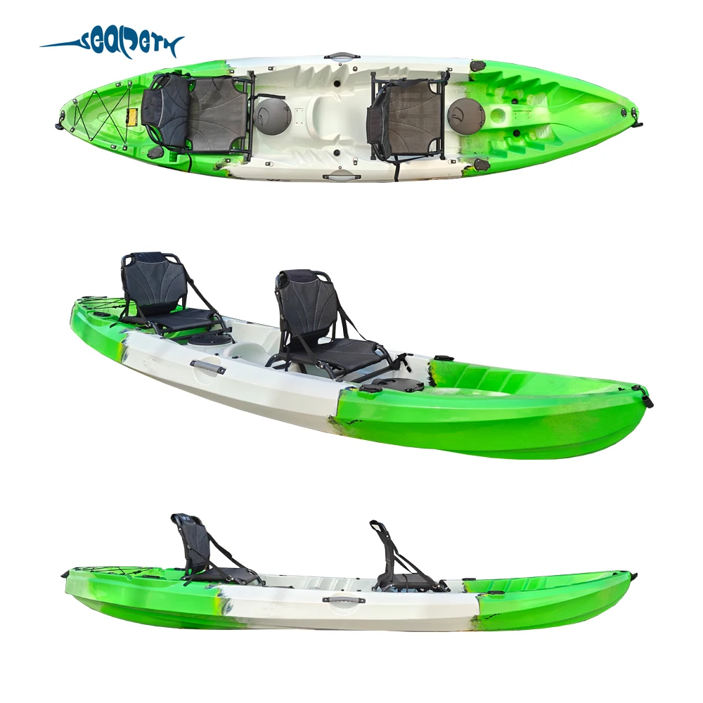 Real Young Pedal ECO  Fishing Tandem Kayak  Double Seat 2 Person Plastic Canoe/Kayak Boat 2024