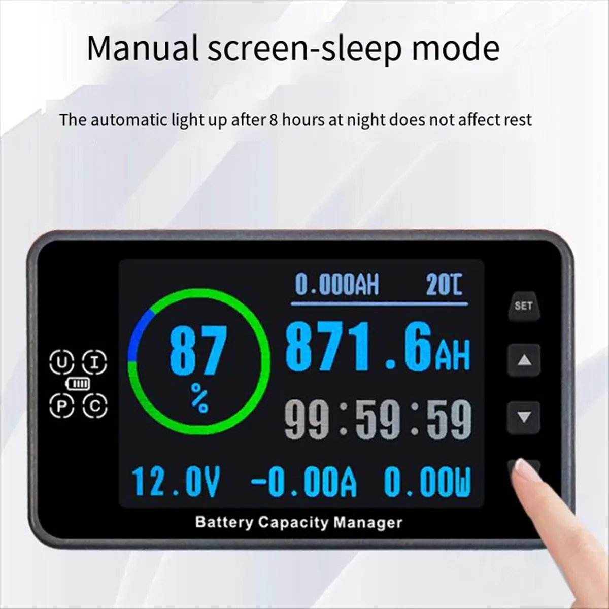 

Цифровой вольтметр-амперметр AS62 VA9910 3.5 дюйма, 8-120В/0-300А, индикатор емкости аккумулятора, измеритель заряда по принципу Холла, тестер, детектор мощности