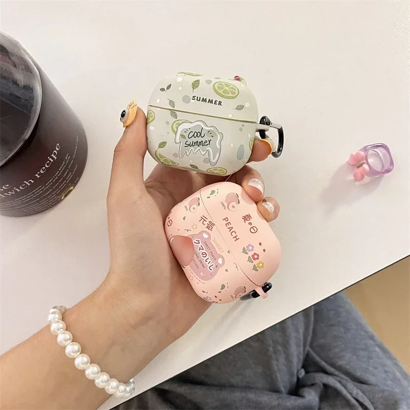 For Samsung Galaxy Buds3 Pro Case Earphone Peach Lemon Cute Samsung Galaxy Buds3 Soft Case Shockproof Shell Protective Cover