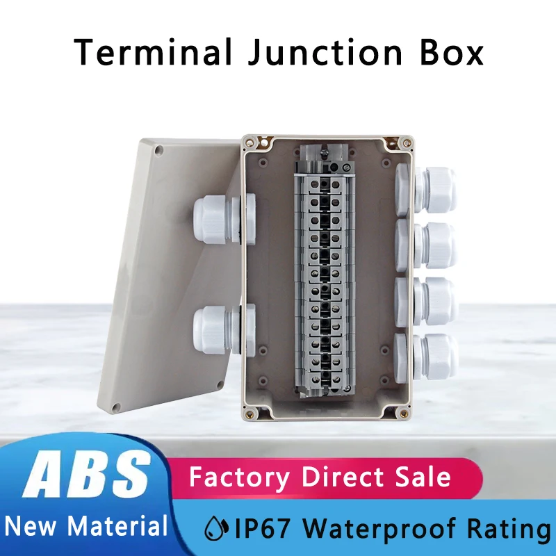 

Waterproof Terminal Junction Box Outdoor Electric Cable Branch Box Distribution Case Home Monitor ABS Plastic Industry Enclosure