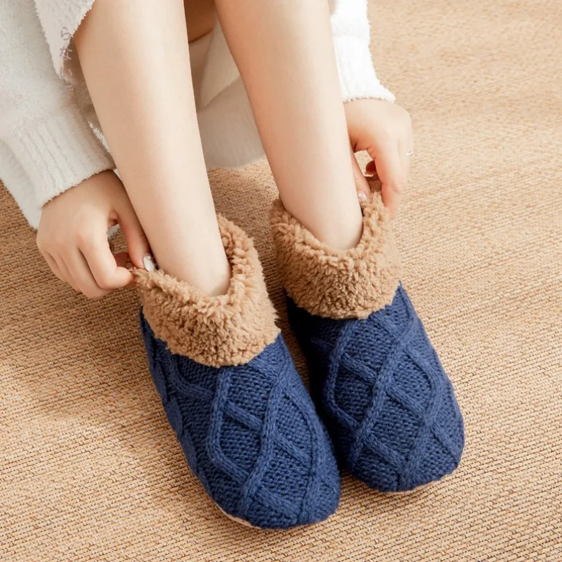 

Fluffy Socks Women Winter Warm Plush thermal Non Slip Grip Thick Soft Female Floor Comfy Sleeping Fuzzy Slippers Sock Fleece