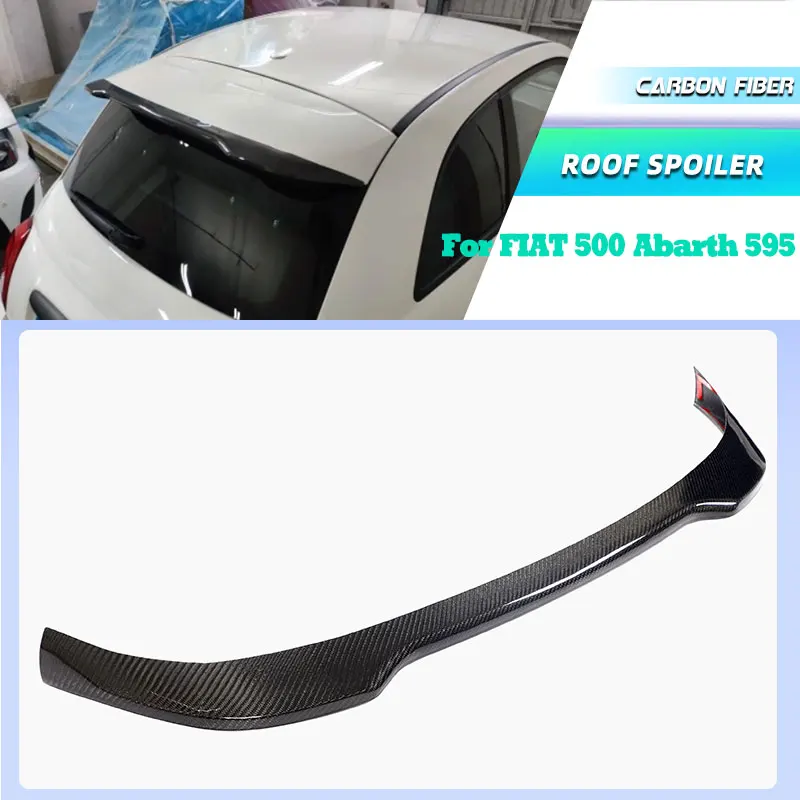 

Полностью углеродное волокно, задний спойлер на крышу автомобиля, крылья для FIAT 500 Abarth 595 2010-2020, задний спойлер Highkick, крыло на крышу, комплект кузова FRP