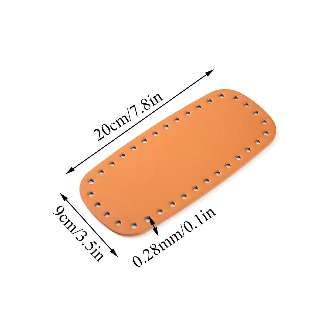 Portable PU Leather Crochet Bag Bottom Oval Making Bags Purse Knitted Bag Base With Holes Long Bag Bottom Bags Accessories