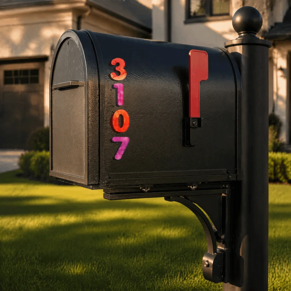 3D Raised House Number Stickers Self Adhesive Waterproof Address Number Sign Fade Resistant Multi-Color Number Marker Hotel