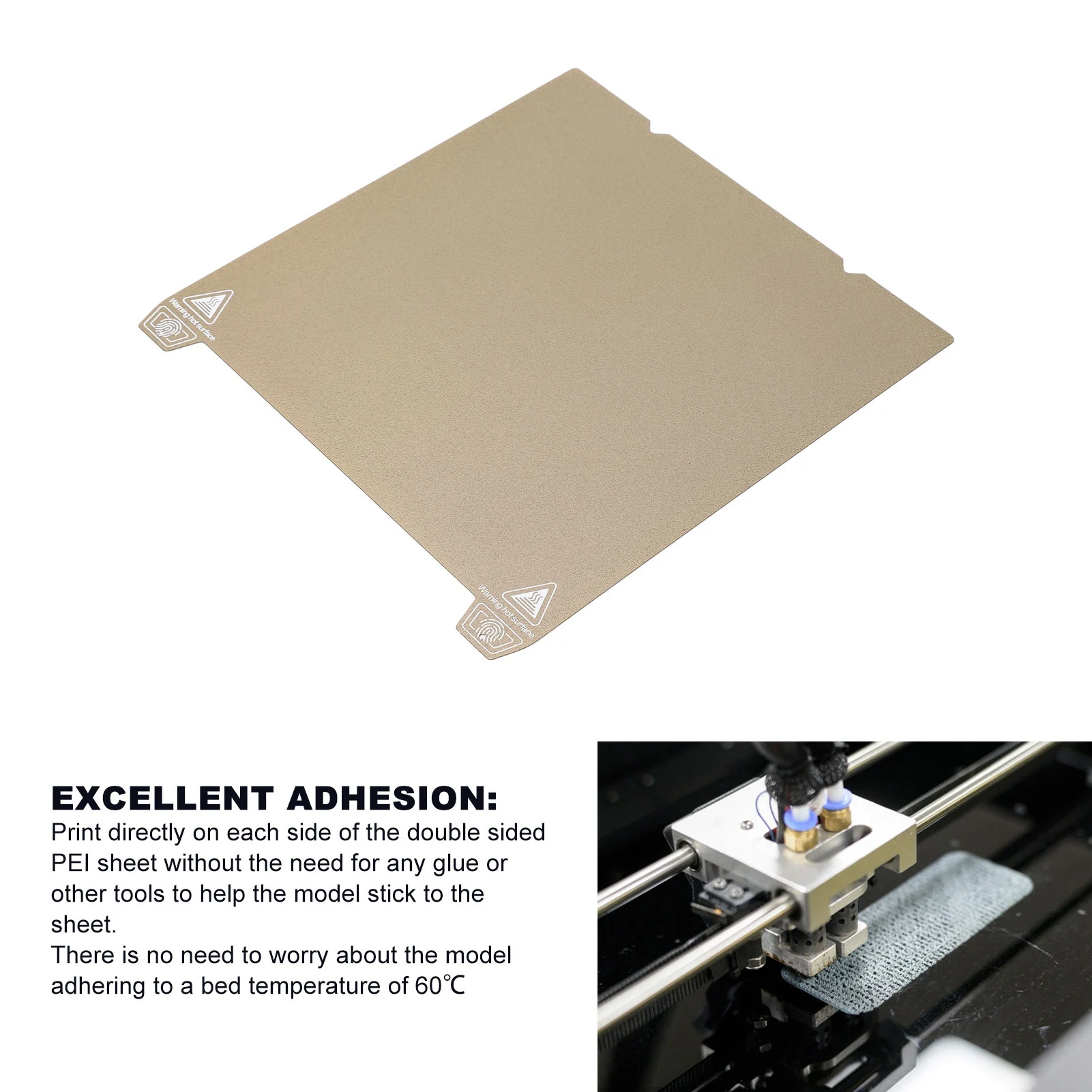 PEI Sheet PEI Board High Temperature Resistant Double Sided Textured 235 X 235mm Soft Easy To Install Magnetic for Ender 3 Pro