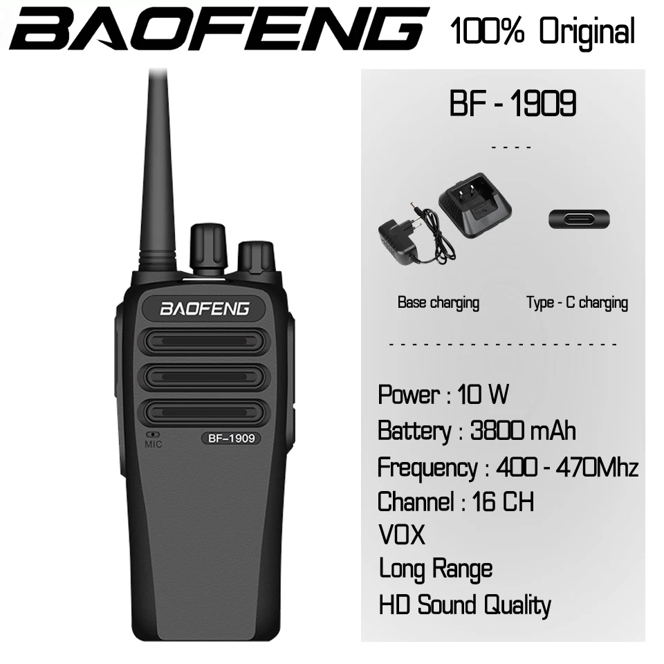 BaoFeng BF-1909 Two Way Radio Transceiver Long Range Upgrade Of BF-888S Radio Hunt City 10W High Power Dual Band Walkie Talkie