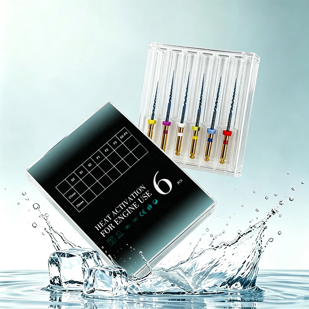 6pcs/box Dental Heat Activated NiTi Canal Root Files 21mm/25mm SX-F3 Blue Rotary Files Dentistry Endodontic Material Tools