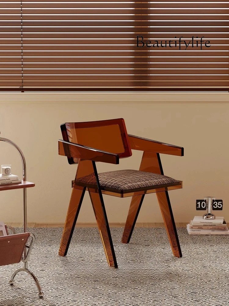 

Living Room Nordic Acrylic Chair Household Wabi Wind Backrest Chair Household Dining Chair