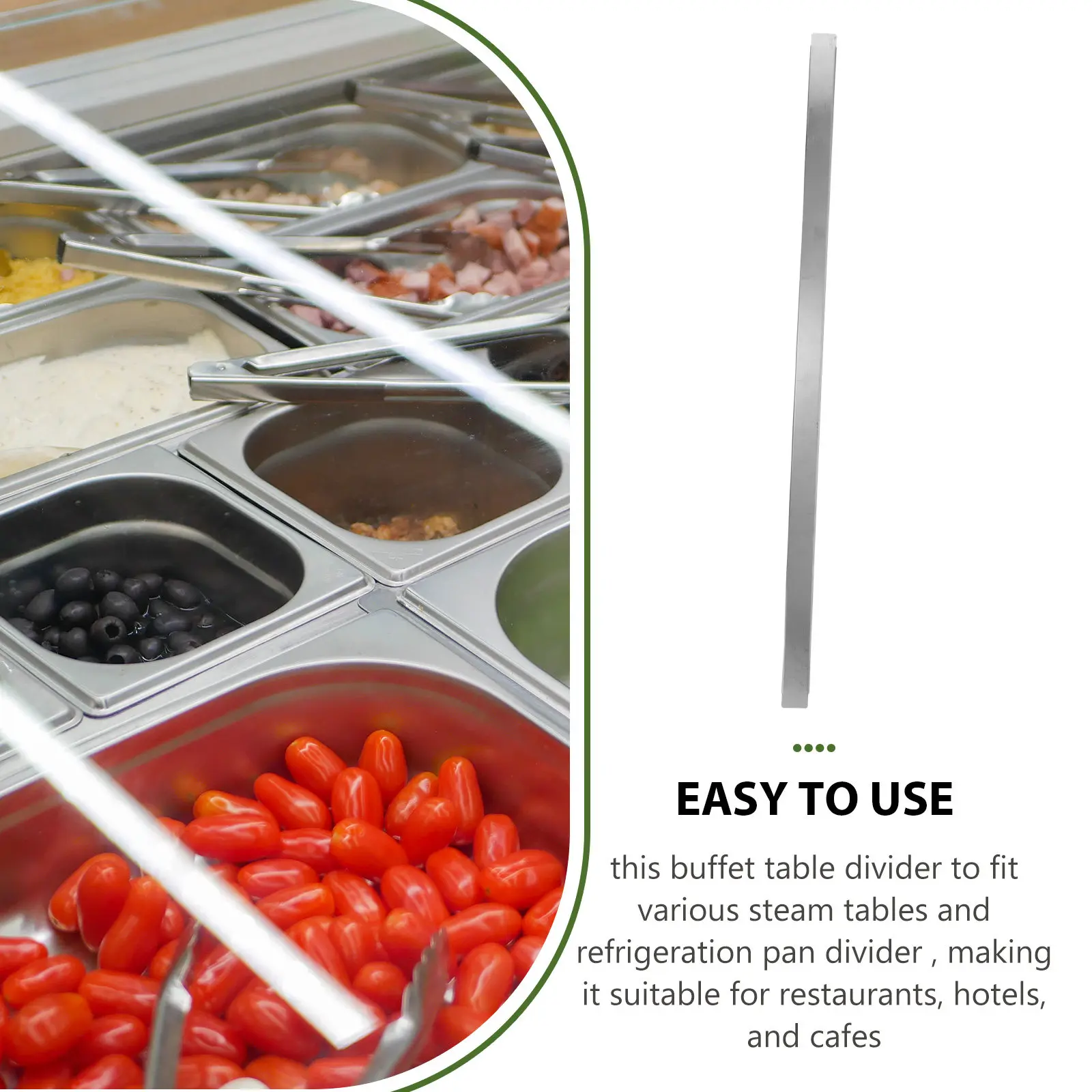 32Cm Stainless Steel Steam Table Divider Bar Robust Restaurant Buffet Adapter Bar for Hotel Catering Cold Cabinet Food Display