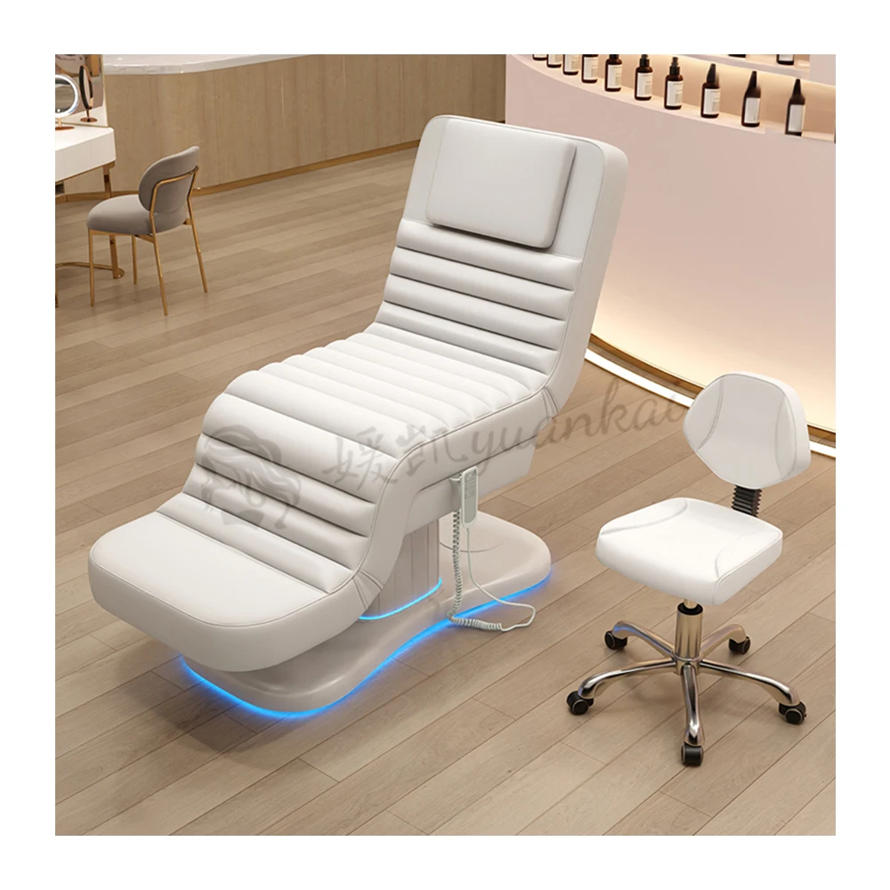 New 3Motors Electric Cosmetic Esthetician Beauty Salon Spa Lash Facial Dermatology Chair Massage Tables And Beds With Led Light