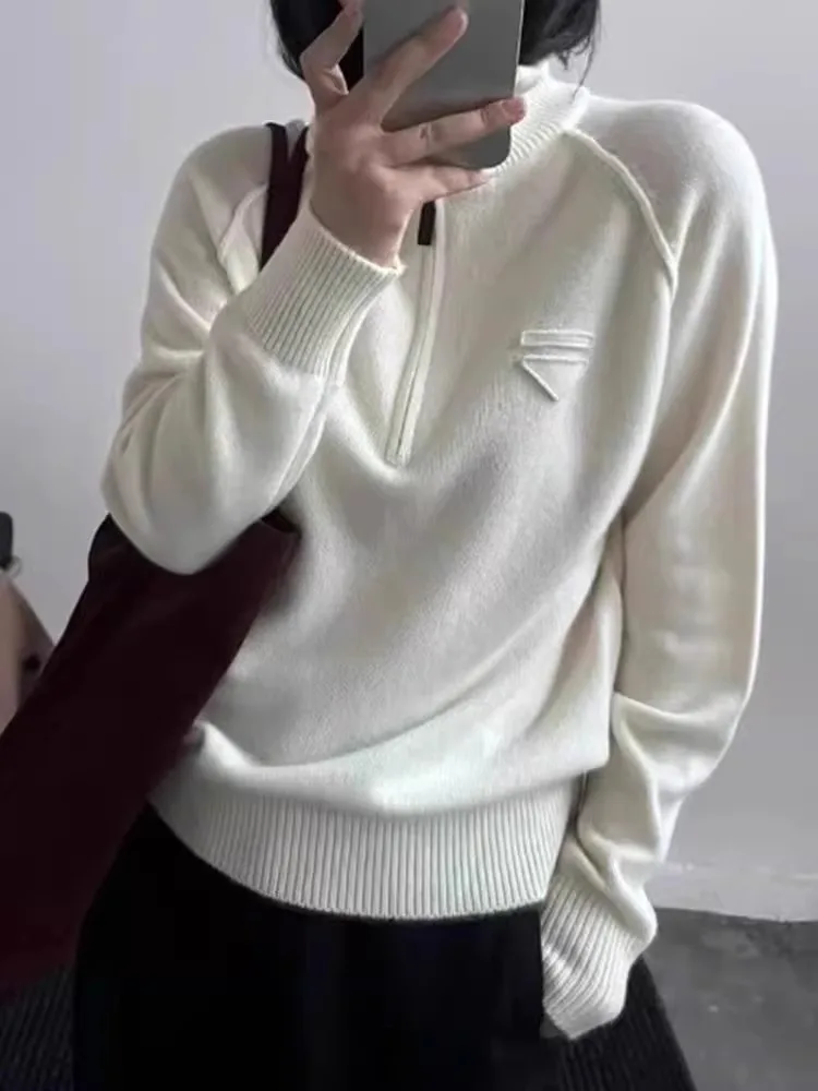 Sweater Rajut Nyaman Hoodie Panjang dengan Resleting Desain Korea Kasual Efek Langsing Santai Model Baru