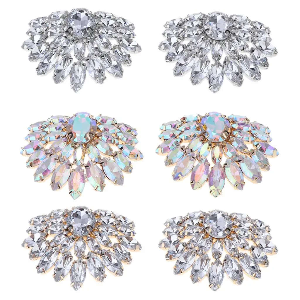 

2x Rhinestone Shoe Clips Bridal Shoe Accessories for Party Prom