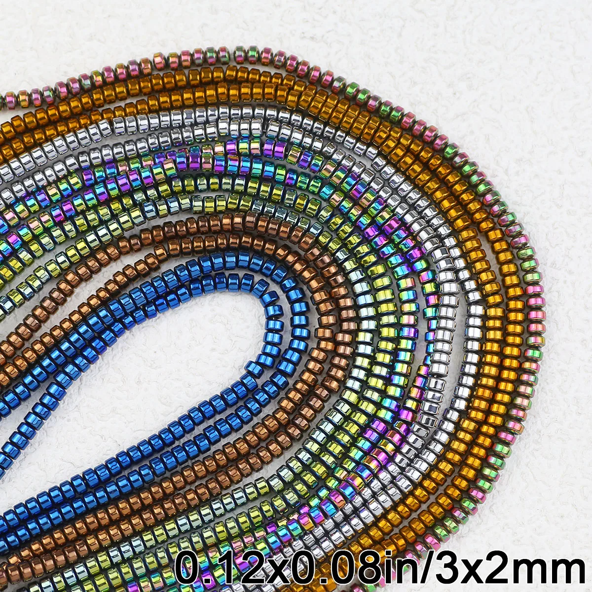 3x2mm Mehrfarbige Flache Runde Hämatit Perlen Naturstein Lose Spacer Perlen Für DIY Schmuck Machen Armband Halskette zubehör