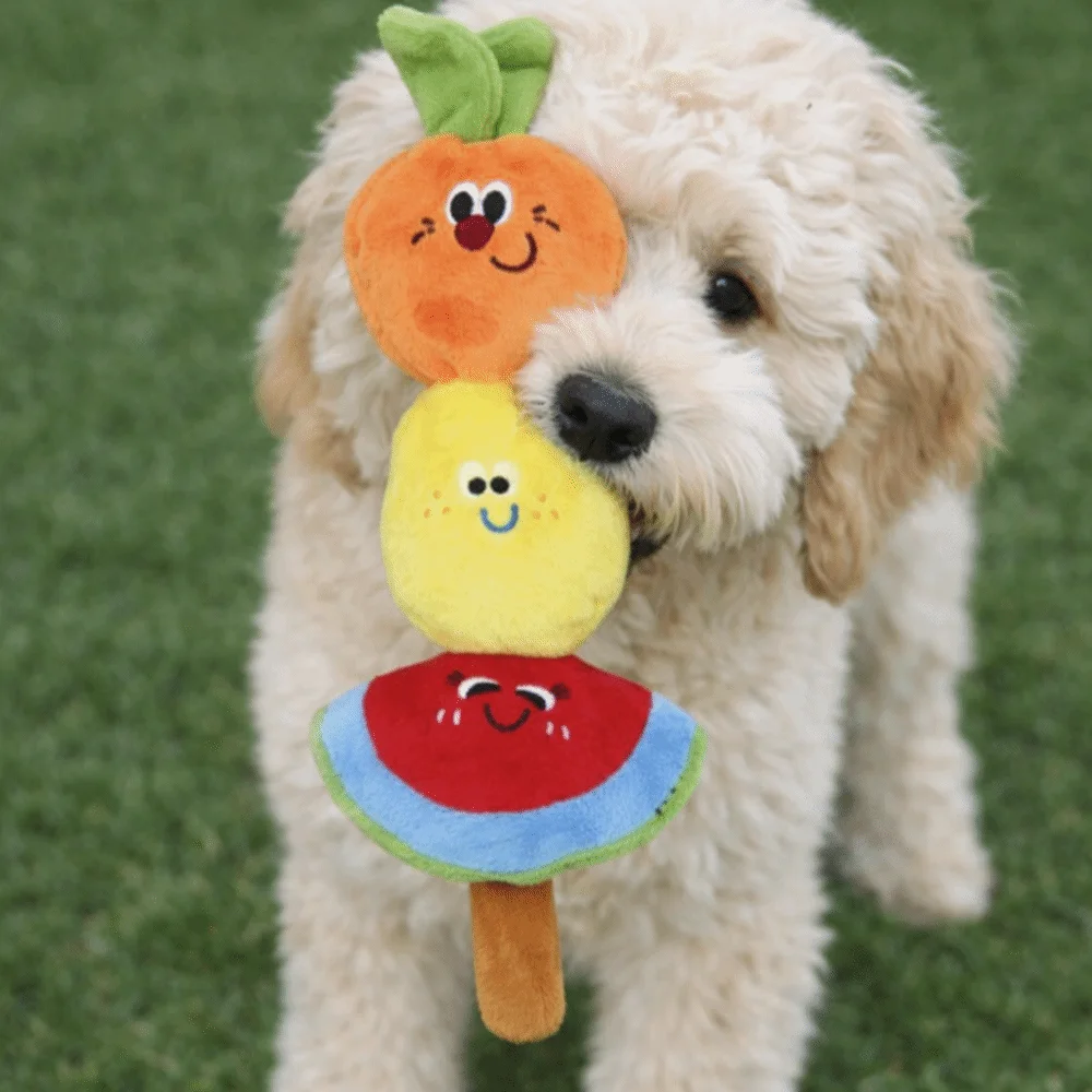 Cartoon Plush Tanghulu Sound Toy Bite-resistant Wear-resistant Pet Chew Plush Toy Portable Creative Teeth Grinding Toys Gift