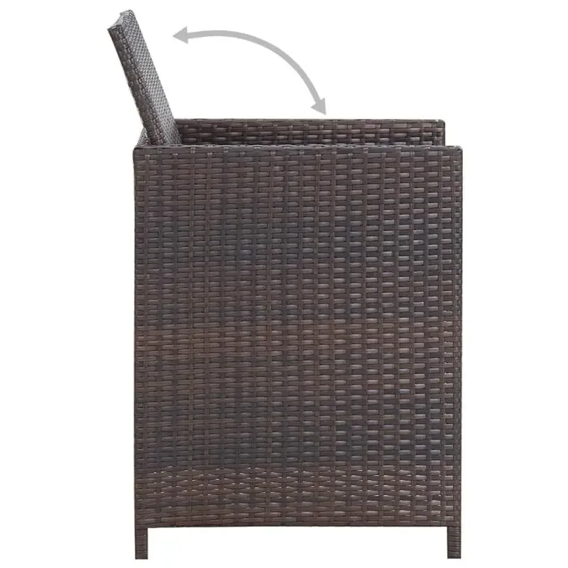 

Outdoor Furniture Set Brown Poly Rattan Large Removable Covers