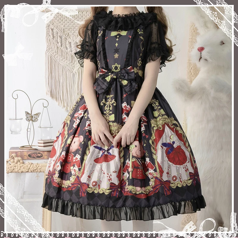 Roze Japanse Zoete Kawaii Jsk Lolita Aardbei Print Lolita Jurk Lieve En Schattige Lolita Jurk Zoete Rode Lolita Jurk Yuipo