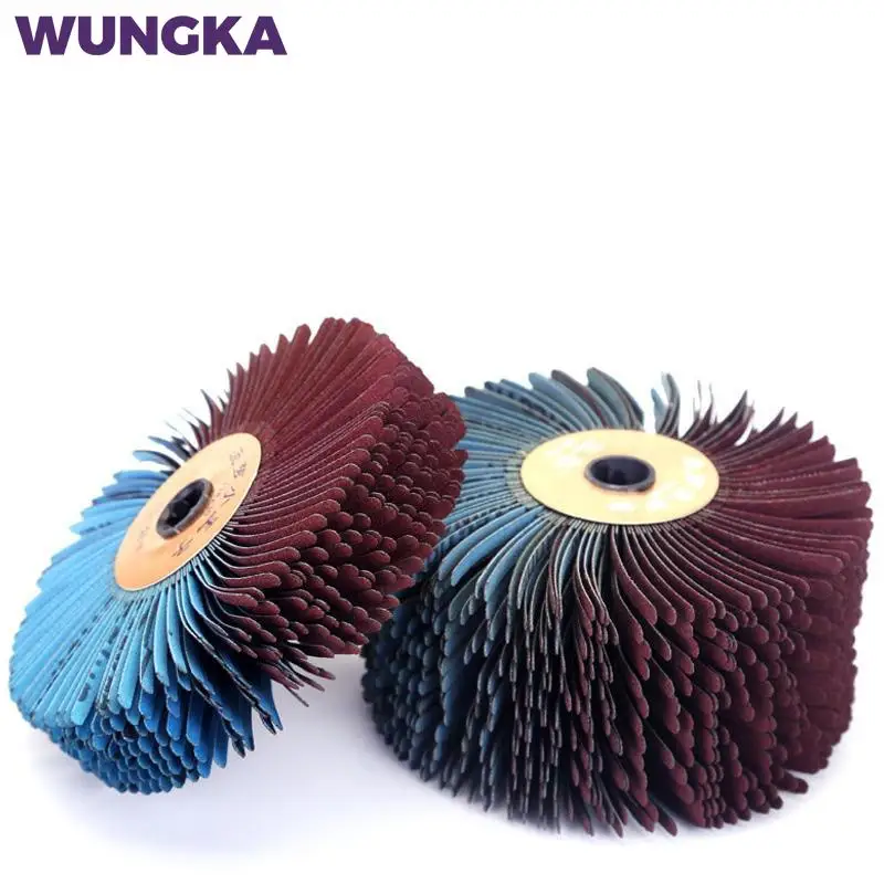 118x60/30mm 120-600 Grit Abrasives Wire Drum Wood Burnishing Polishing Wheel Brush Cloth Sanding Grinding Groove Mop Buffing Pad