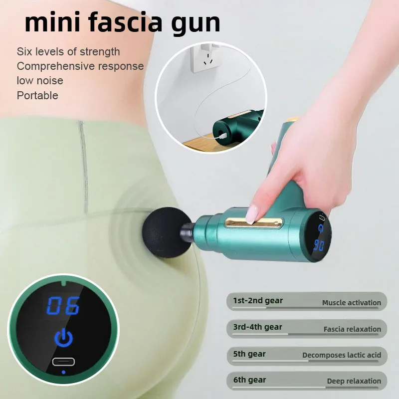 

LCD muscle exercise fitness multifunctional portable massager professional electric mini fascia gun single head fascia gun