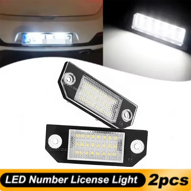 

LED License Plate Lights for Ford Focus C-Max MK1 2003-2007 Pre Facelift MK2 2003-2008 6500K White Tag Lamp Assembly Replacement