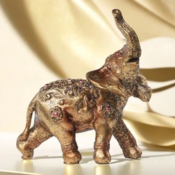 1pcs Lucky calf elephant Wealth Statue Feng Shui Home Decorations for Living Room Figurines Vintage Collectibles Decor Gift