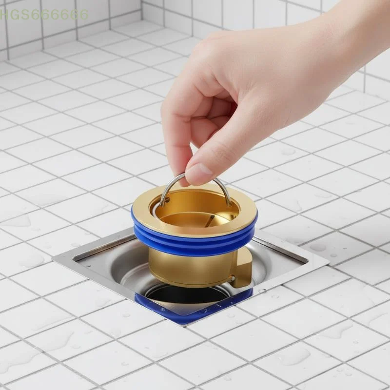 

Shower Floor Drain Brass Plug Drop In One Way Valve Protects from Backflow and Odors Bathroom Household Use
