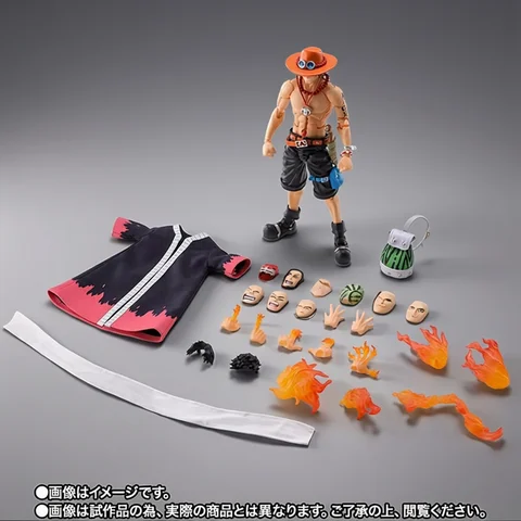 Ace Action Figure 18CM Portgas D Ace Anime One Piece PVC KO Articulated Action Figure Desktop Decoration Ornament Model Kit Boy Trendy Toys Gifts