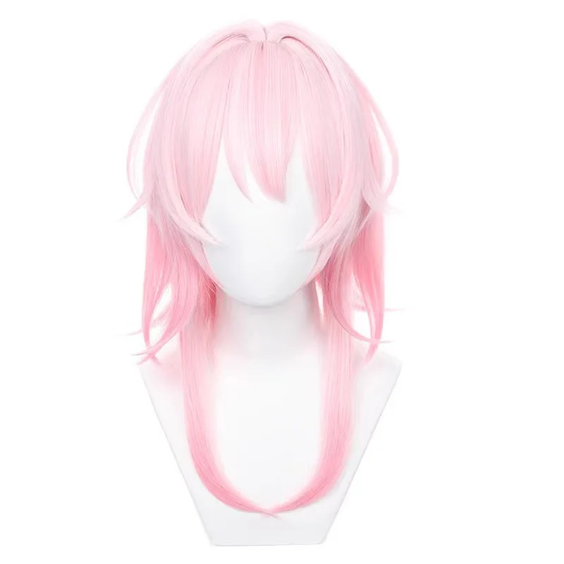Cosplay Wig For March 7th From "Star Rail" Of Genshin Impact Separate Bow Tie Style