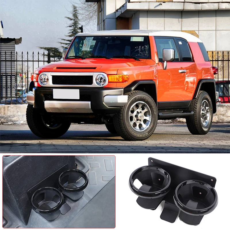 For 2007-2021 Toyota FJ Cruiser car rear bridge water cup holder carbon steel black car rear modification accessories